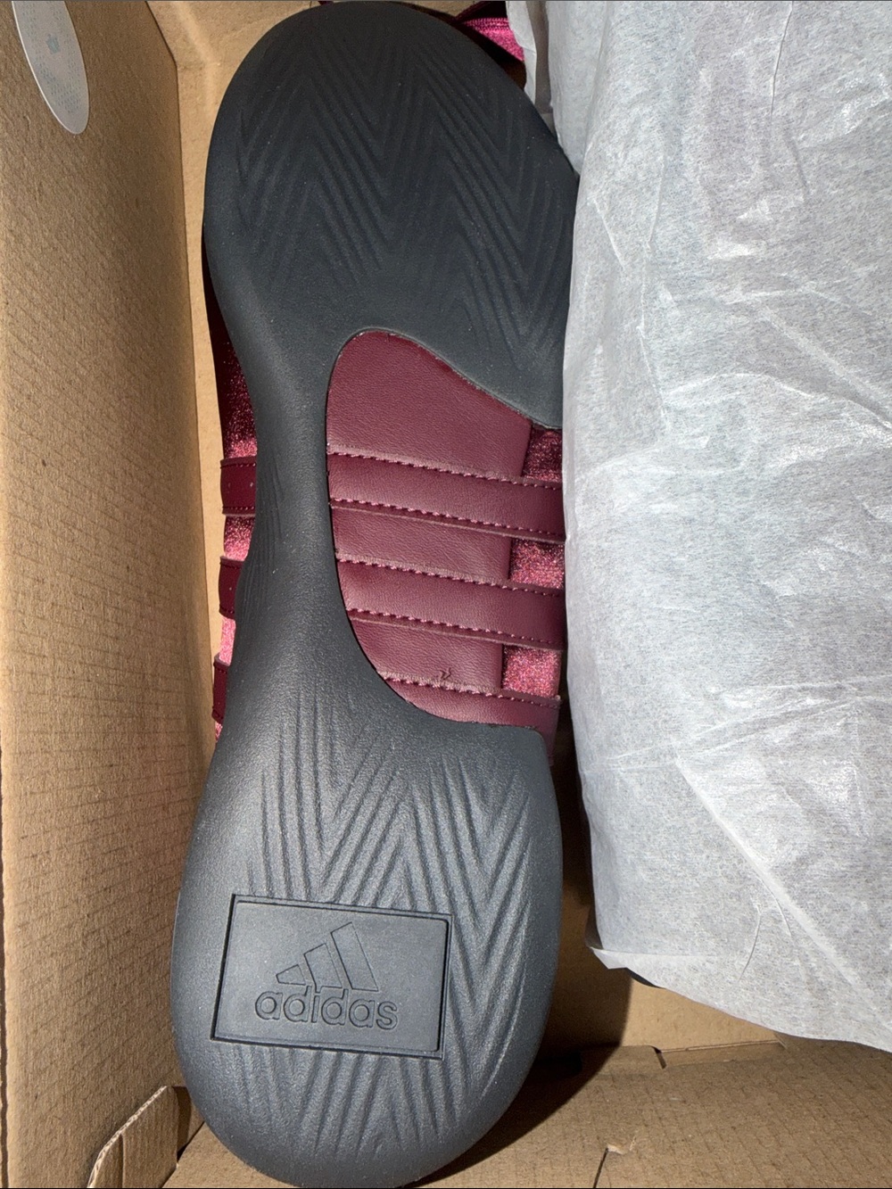 adidas Burgundy Satin Lace-Up Taekwondo Mei Ballet Flats - Picture 12 of 13